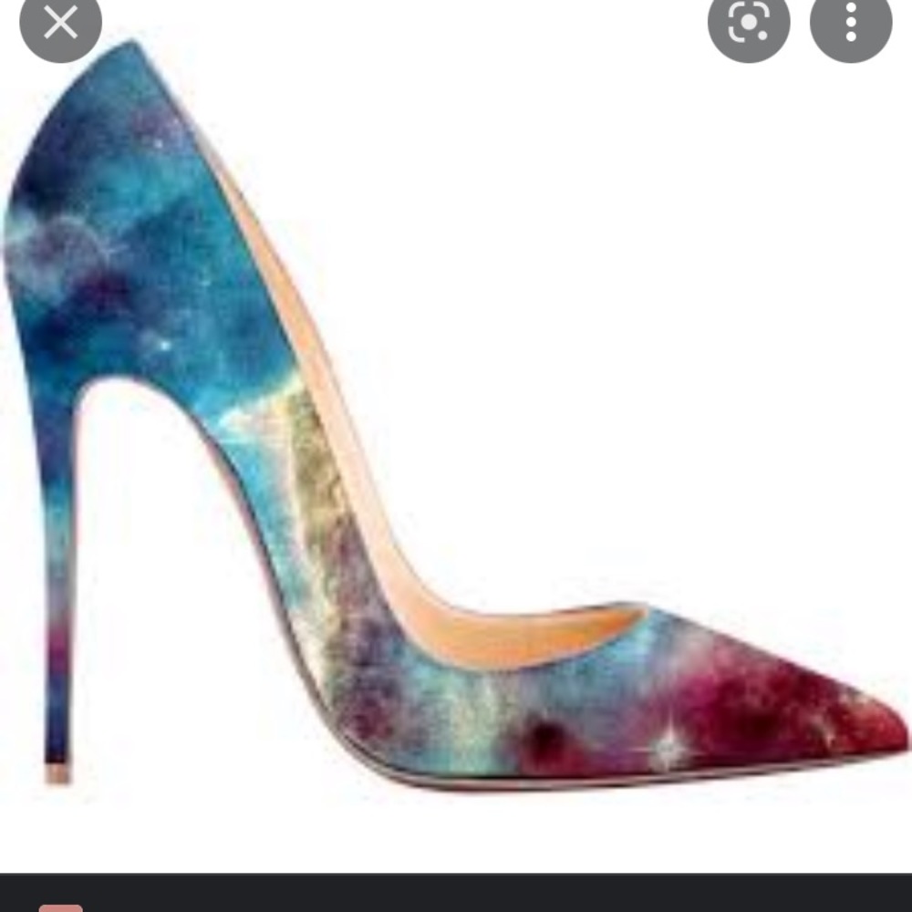 FSJ Galaxy Stiletto Heels Pointy Toe Suede Pumps